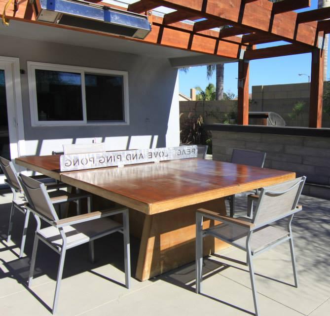 Concrete ping pong table dining table with modern design leg