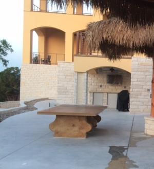 Concrete ping pong table dining table with tuscan design leg