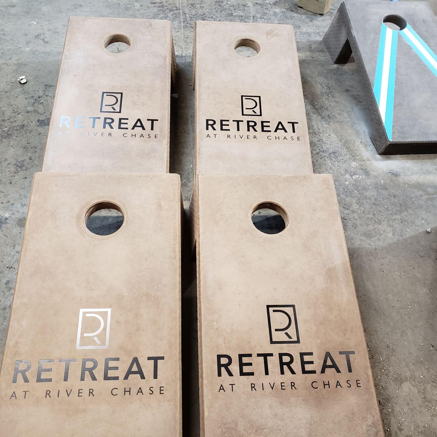 Two sets of Concrete Cornhole Boards