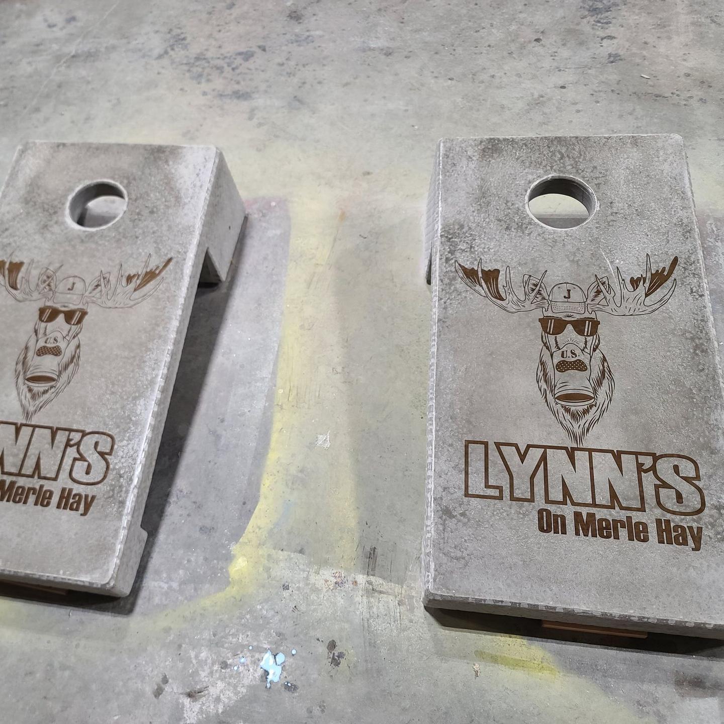 Custom artwork Concrete Cornhole Boards